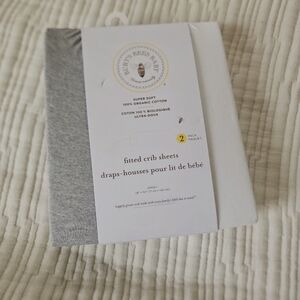Burt's Bees 100% Organic Cotton Baby 2-Pack Crib Sheets - White & Gray